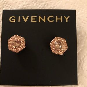 Rose Gold-Tone Pavé Button Stud Earrings